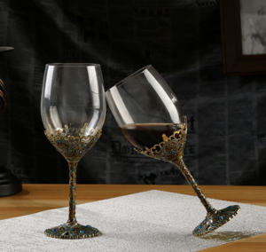 古典珐琅红酒高脚杯